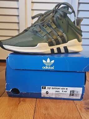 adidas EQT Support ADV Olive Green and White Women's Sneakers Size 9